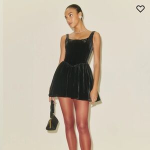 Reformation Contessa Black Velvet Corset Party Dress